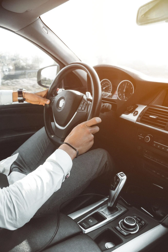 photo of steering wheel of a car